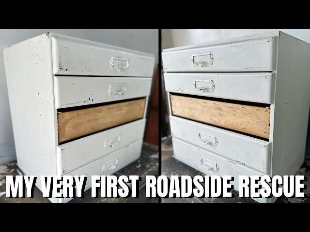 SHOCKING makeover of this FREE ROADSIDE dresser I FOUND || CAN this be SAVED from the LANDFILL