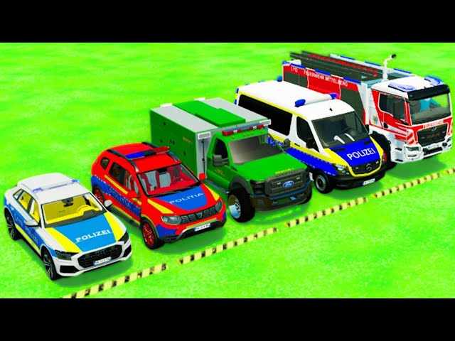 AUDI Q8, CHEVROLET, VOLVO, MERCEDES, FIRE DEPARTMENT TRANSPORTING WITH MAN TRUCKS! FS22 SA GAME 004