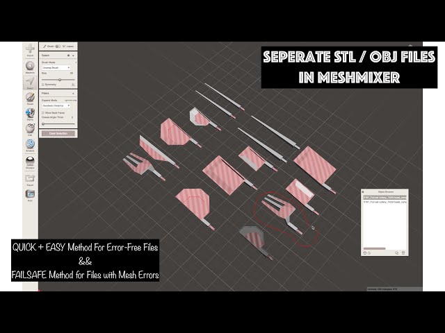 How to Seperate STL / OBJ Files in Meshmixer ready for 3D Printing or Fixing
