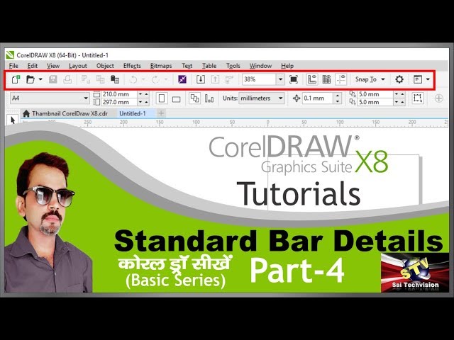 Standard Bar All Options Full Details of CorelDraw X8 in Hindi (Basic Series) Part-4