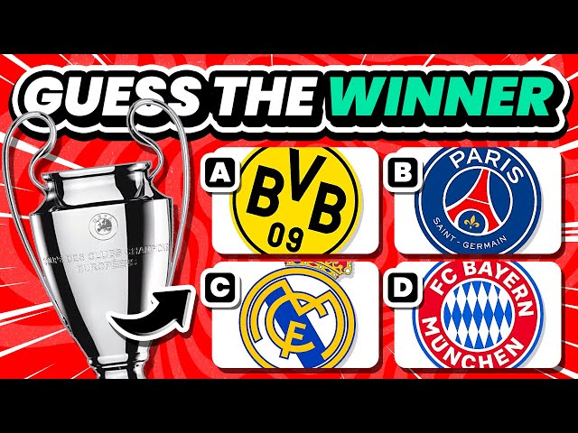 GUESS WHO IS THE WINNER OF THE UEFA CHAMPIONS LEAGUE | QUIZ FOOTBALL TRIVIA 2024