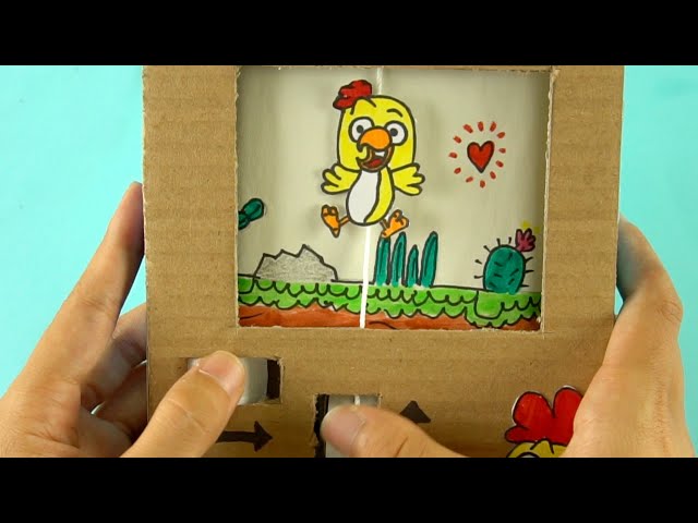 CRAFT AND FUN - How to make Fun Cardboard Game /Chick - over obstacle