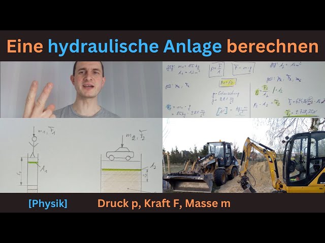 Hydraulische Anlage berechnen 2 - Druck, Kraft und Masse [Physik]