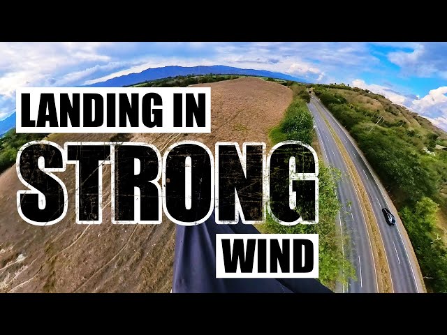Landing in strong wind on a paraglider
