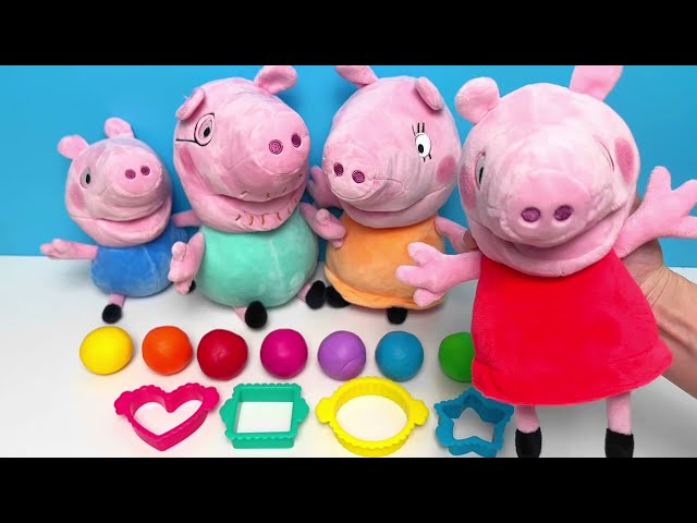 Peppa Pig, George Pig, Mommy Pig and Daddy Pig choose their favourite shapes