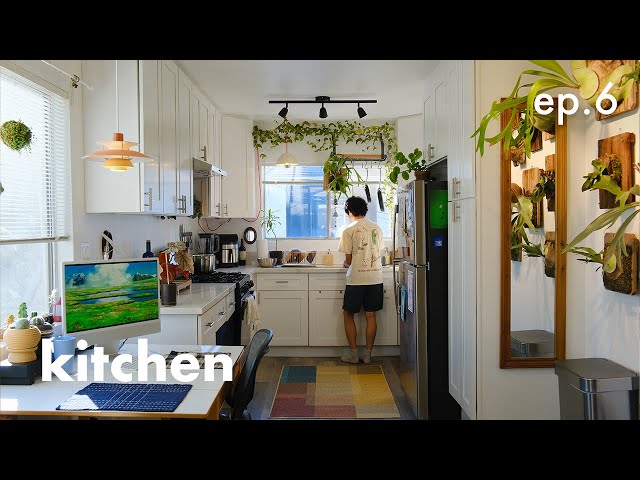 Apartment Makeover 🏡 ep. 6 - decorating my kitchen, and growing veggies indoors