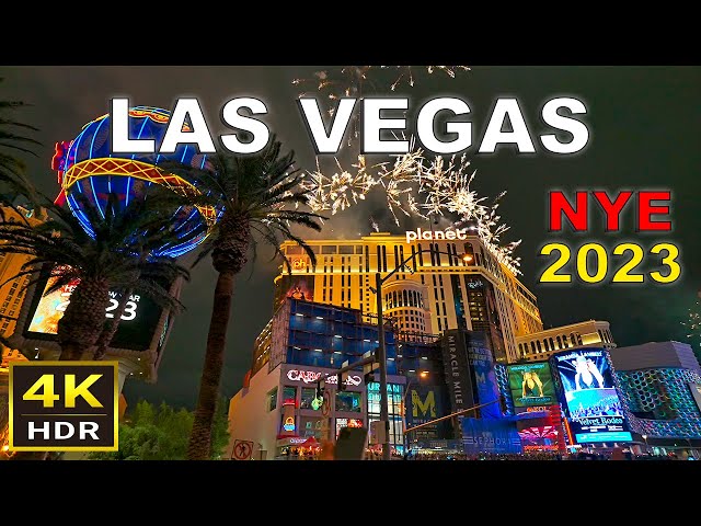 (4K HDR) Las Vegas New Year's Eve 2023 & Countdown