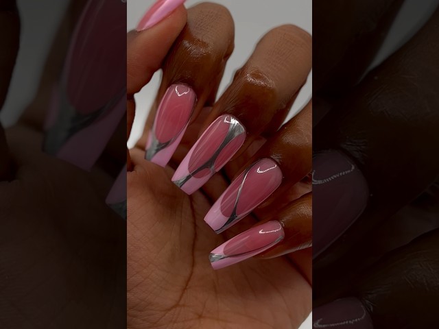Recreating Instagram nails using soft gel ! 🤯 #softgel