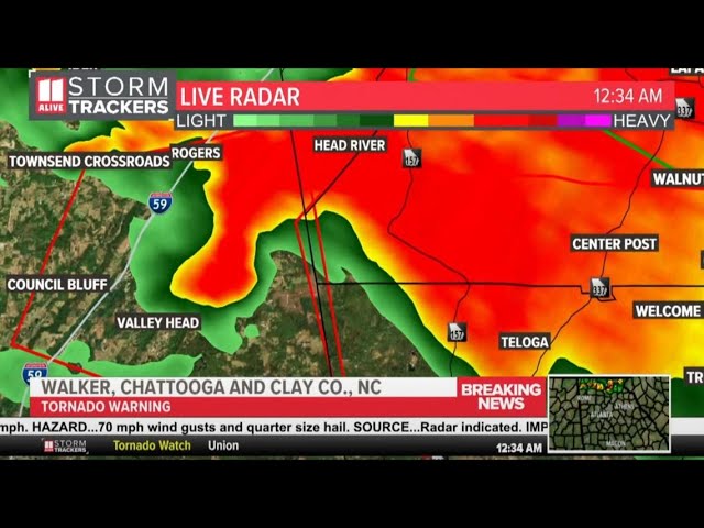 Tornado warning issued in north Georgia with damage already seen | LIVE COVERAGE