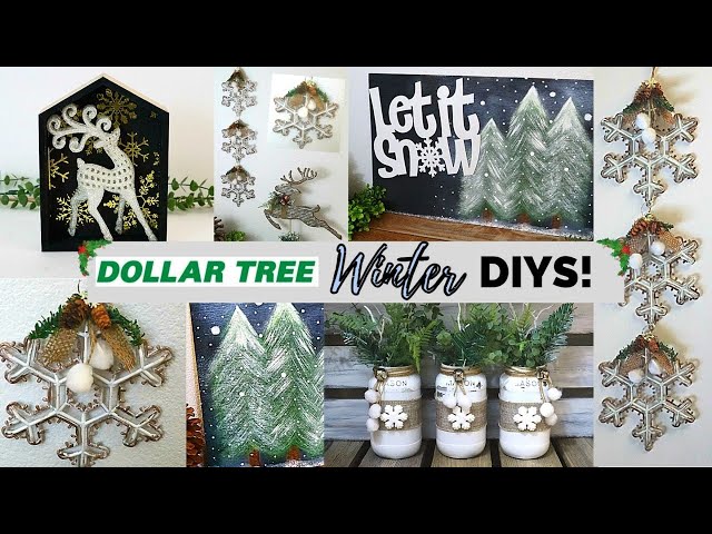 DOLLAR TREE WINTER DIYS/RUSTIC WINTER DIYS/FARMHOUSE DECOR/FRIEND FRIDAY