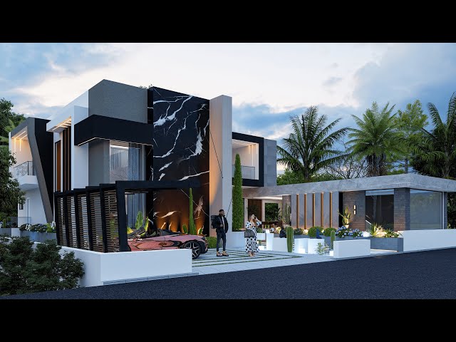 Luxury 5 Bedroom Modern House Design with an Indoor swimming pool (408 sqm).