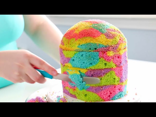 Rainbow Marble Surprise Inside Cake!