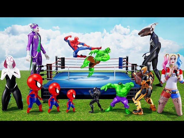 Superheroes Spiderman PRO 5 SUPERHERO TEAM Rescue Baby Spider Man from Team Bad Guy Joker #2