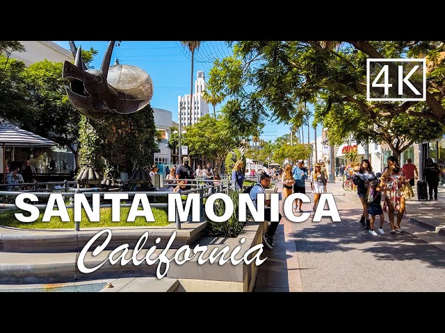 [4K] Downtown Santa Monica in Los Angeles, California USA - Walking Tour