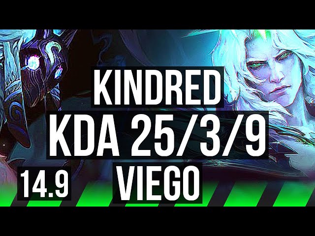 KINDRED vs VIEGO (JGL) | 72% winrate, Legendary, 25/3/9, 42k DMG | NA Challenger | 14.9