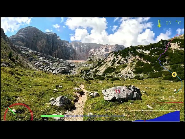 30 minute Virtual Treadmill exercise Italy Dolomites Walk 4K Telemetry Video