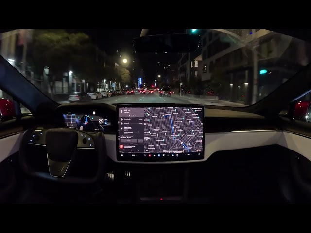 Raw 1x: Nearly Prefect Drive to Palm House on Tesla Full Self-Driving Beta 12.3