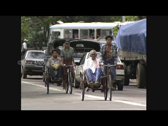 Burma Myanmar  Rangoon People Street Traffic Scenes Part 2