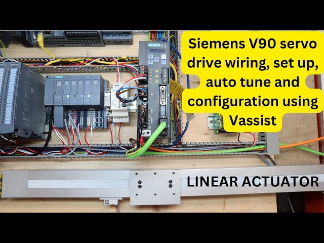 Siemens V90 servo drive wiring, set up, auto tune and configuration using Vassist. Eng