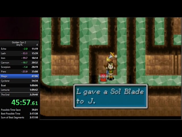 Golden Sun 2: The Lost Age any% Speedrun in 2:48:00 [Current WR with no AMW]