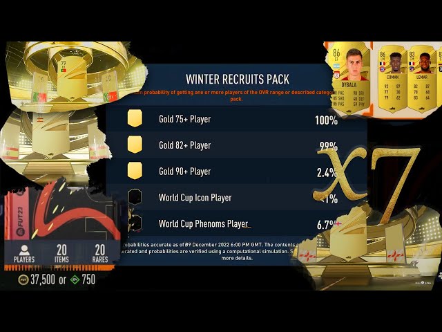💥 X7 WINTER RECRUITS PACKS (37k coins, 20 rare players, tradable)  💥 FIFA 23 💥