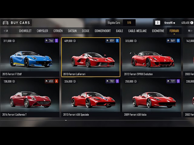 Forza Motorsport - All Cars | List (Xbox Series X UHD) [4K60FPS]