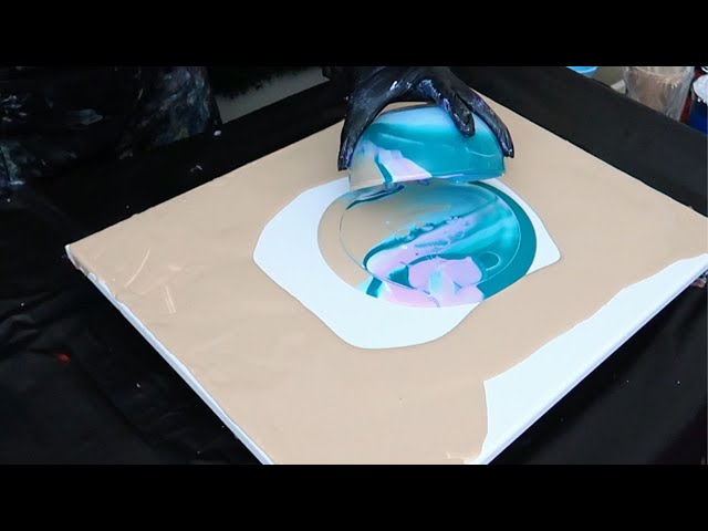 Satisfying Pastel Acrylic Pour - No Waste Painting