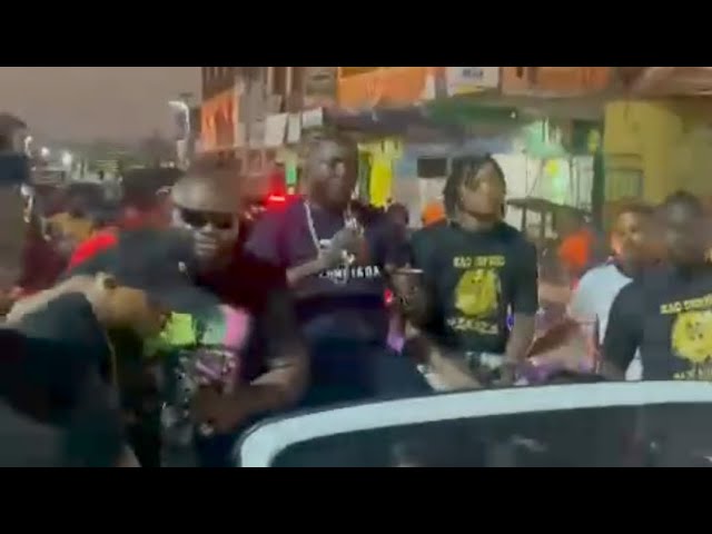 Hundreds of fans gather in Makeni to see Sierra Leone rapper Kao Denero.