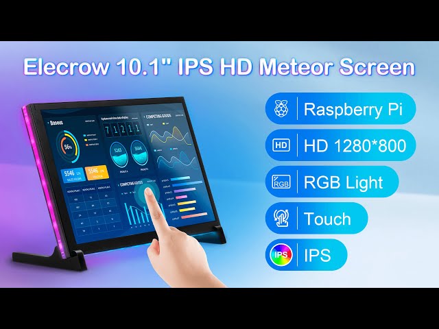 Elecrow 10.1 inch IPS HDMI Meteor Screen with RGB Animated Light