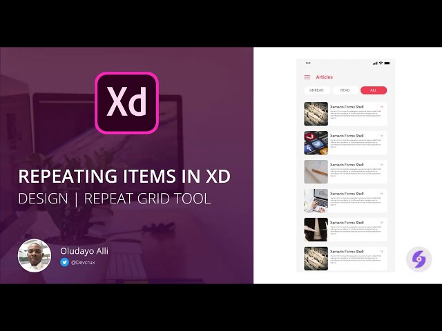 Repeating Items in Adobe XD Using the Repeat Grid Tool
