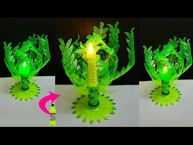 How to Make Showpiece/Tealight holder from Plastic Bottle | Best out of waste Room decoration idea