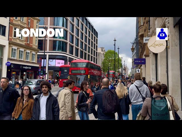 London Spring Walk 🇬🇧 OXFORD STREET, Selfridges to Tottenham Court Road |Central London Walking Tour