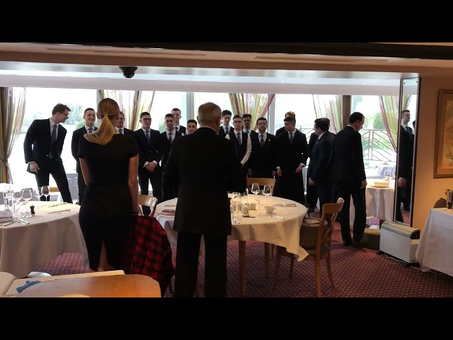 Back in the day staff gathering for a FoH briefing @theWatersideInn Bray Michelin Three Star
