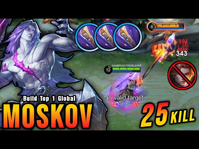 25 Kills!! Moskov + 3x Golden Staff Build = Insane Attack Speed!! - Build Top 1 Global Moskov ~ MLBB