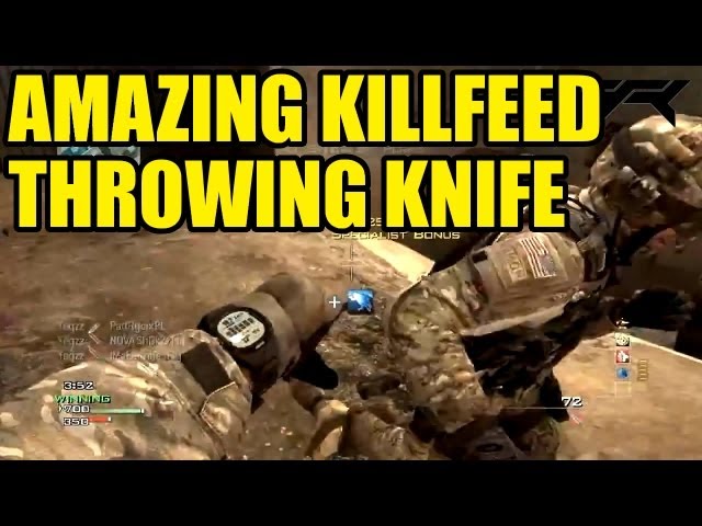 Best MW3 AoN Throwing Knife Killfeed yet ? AMAZING