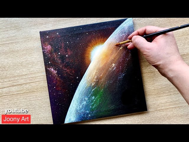 Earth Acrylic Painting / for beginners / step by step / Daily Challenge #69