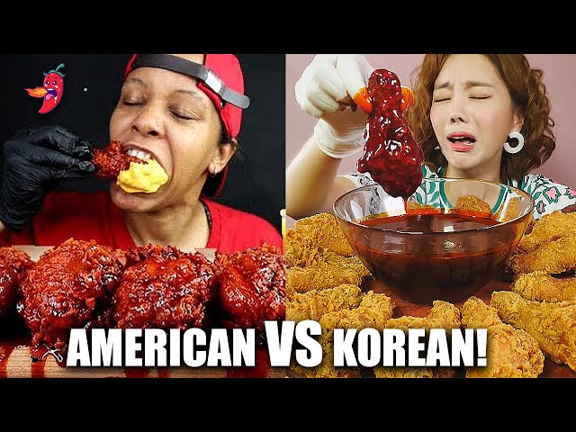 AMERICAN VS KOREAN SPICY MUKBANGS!