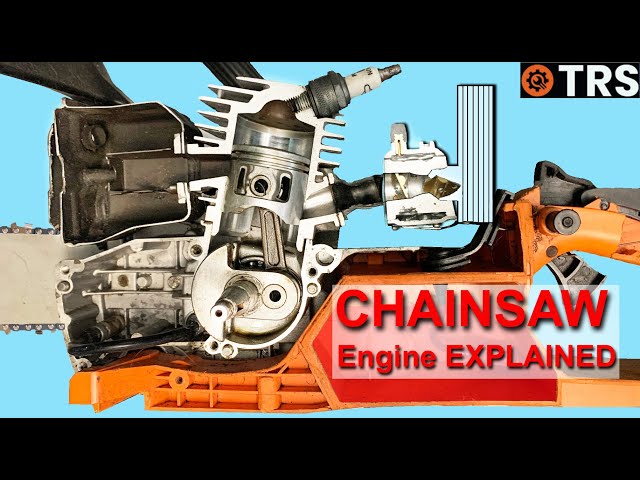 A Unique way Showing How a 2-Stroke Chainsaw Engine Works (Cutaway Chainsaw)