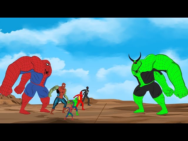Evolution of Color BLUE HULK vs Team Spider-Man | SUPER HEROES MOVIE ANIMATION [HD]