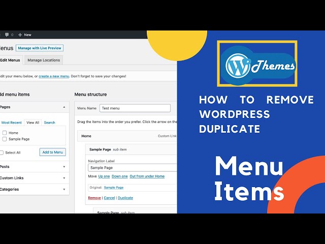How to remove duplicate menu items from your WordPress Website | Delete Duplicate Menu Items
