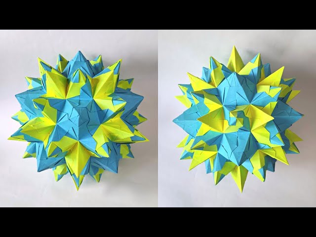 Origami RHOMBUS STAR kusudama by Paolo Bascetta | Paper kusudama stars