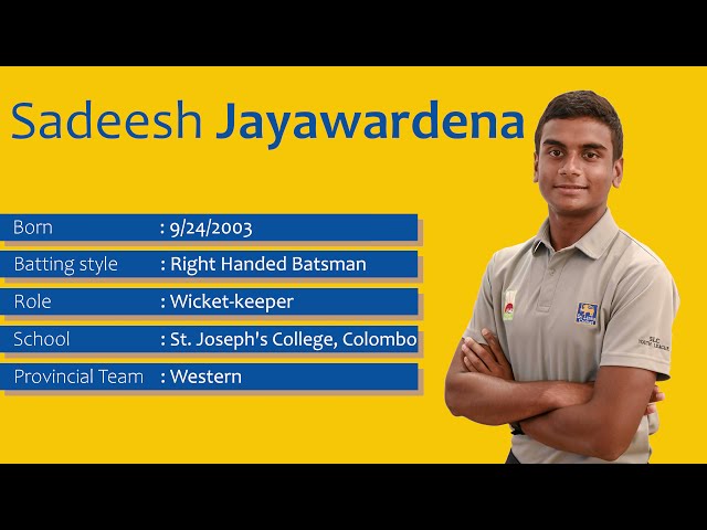 Get to Know | Sadeesh Jayawardena | Sri Lanka Under 19 Player