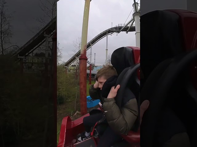Kid rides 80mph rollercoaster for the first time *Almost passed out* #Shorts