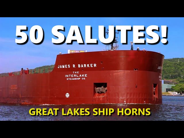 50 Great Lakes Ship Salutes - Loud Horns in Action!
