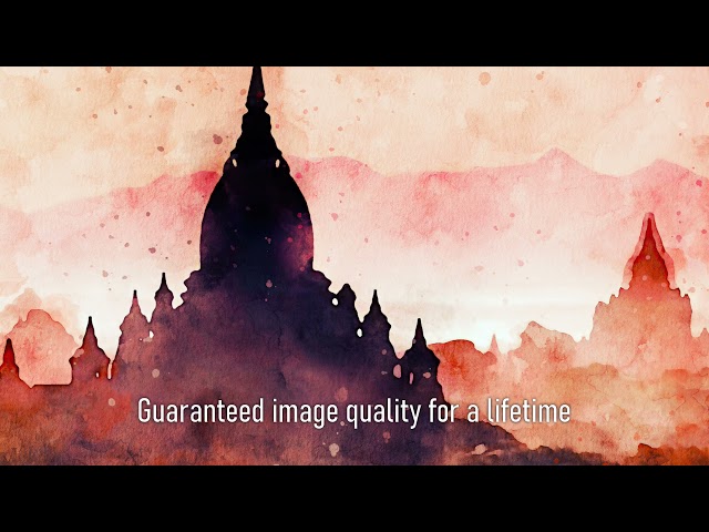 Premium Handmade Art Print "Temples in Myanmar in Watercolors" by Dreamframer Art