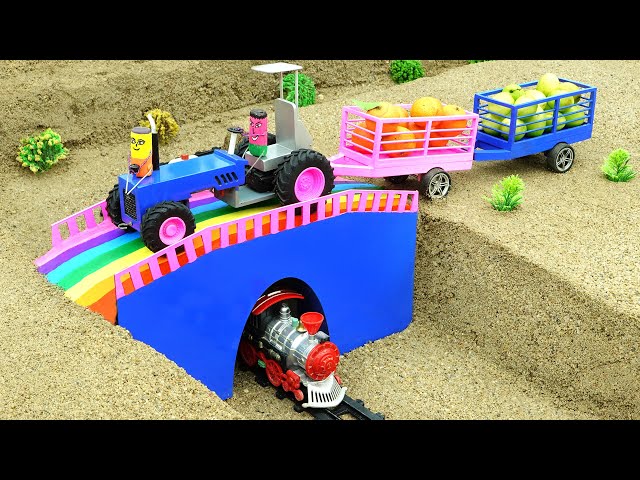 diy tractor making mini Concrete bridge | diy tractor build a Train Bridge || COA Mini RC
