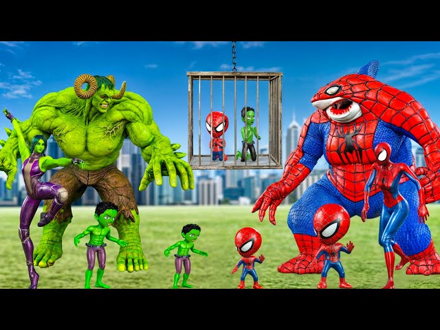 FAMILY HULK VS FAMILY SHARK SPIDERMAN V2 Rescue Hulk, Spider-man | LIVE ACTION STORY