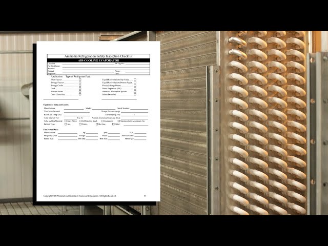 Air-Cooling Evaporator Inspection Checklist - IIAR 6 Appendix B