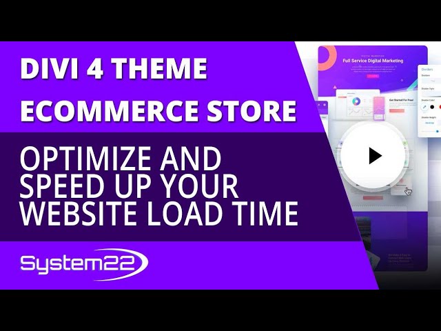Divi 4 Ecommerce Optimize And Speed Up Your Website Load Time 😎