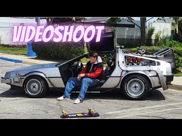 Music video shoot with the Delorean Time Machine